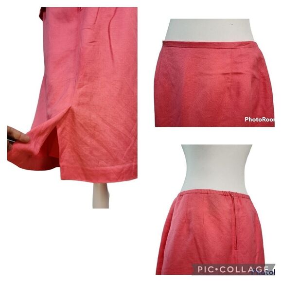 Positive Attitude Pink Linen Blend 2 PCS Skirt Set Full Lining Size 12 - Picture 12 of 16